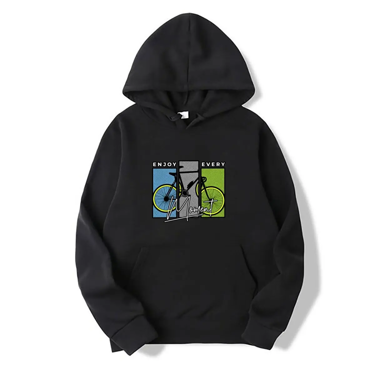 Enjoy Every Women Bicycle Graphic Design Autumn and winter new men's and women's hooded sweatshirts