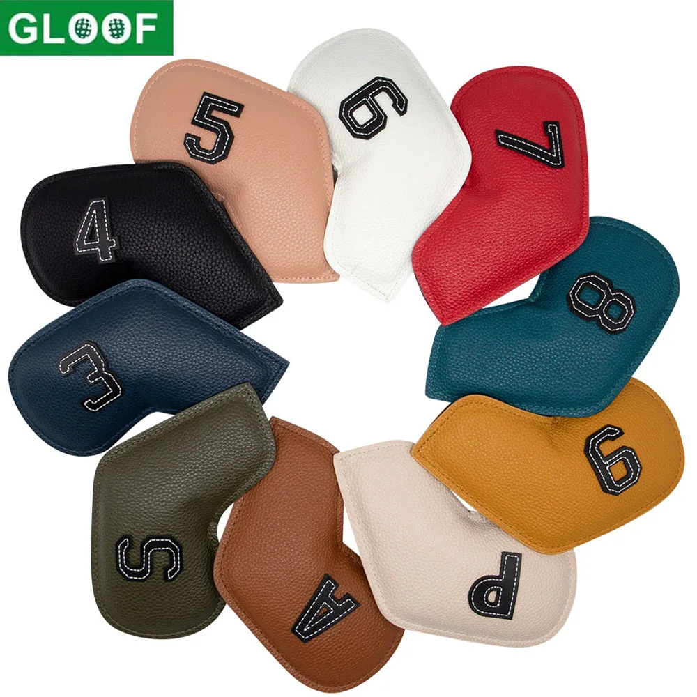 10pcs/set Golf Iron Headcover 3-9,P,S,A, Club Head Cover Embroidery Number Case Sport Golf Training Equipment Accessories