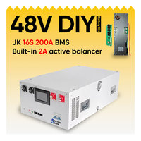 DIY Kits 48V 280AH LiFePO4 Battery JK 16S 200A Smart BMS 51.2V DIY Kits 280ah BT LCD 2A Active Balancer Case Assemble Box