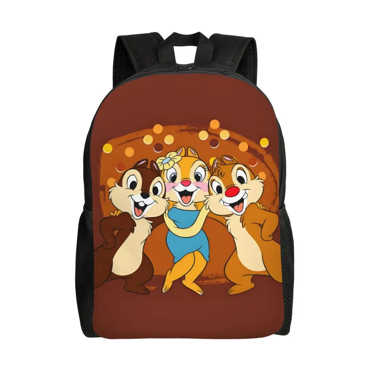 

Ретро рюкзаки «Чип и Дейл» на заказ для мужчин и женщин, школьный рюкзак для школьников, подходит для 15-дюймовых ноутбуков, сумки для кларзи с героями мультфильмов