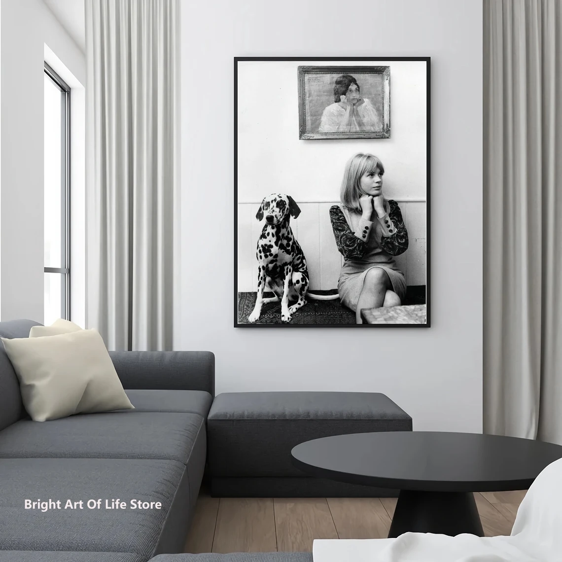 Marianne Faithfull Dalmatian Poster, actress, singer, Mick Jagger's mistress, Vintage Photography, Home Décor, Fashion