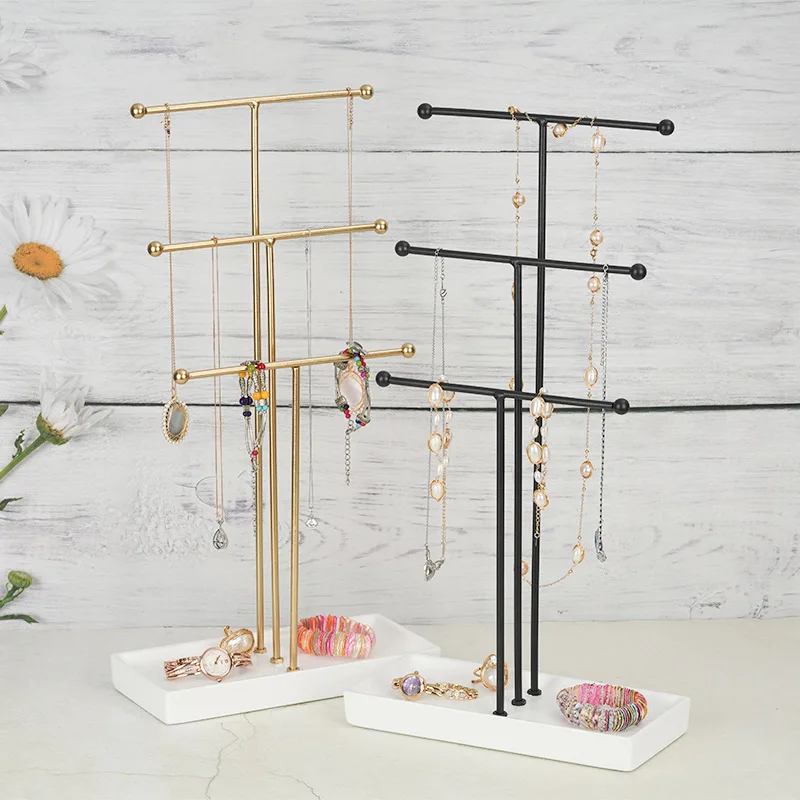 

European and American style 3T metal necklace display stand, jewelry storage rack, hairpin and bracelet stand display rack