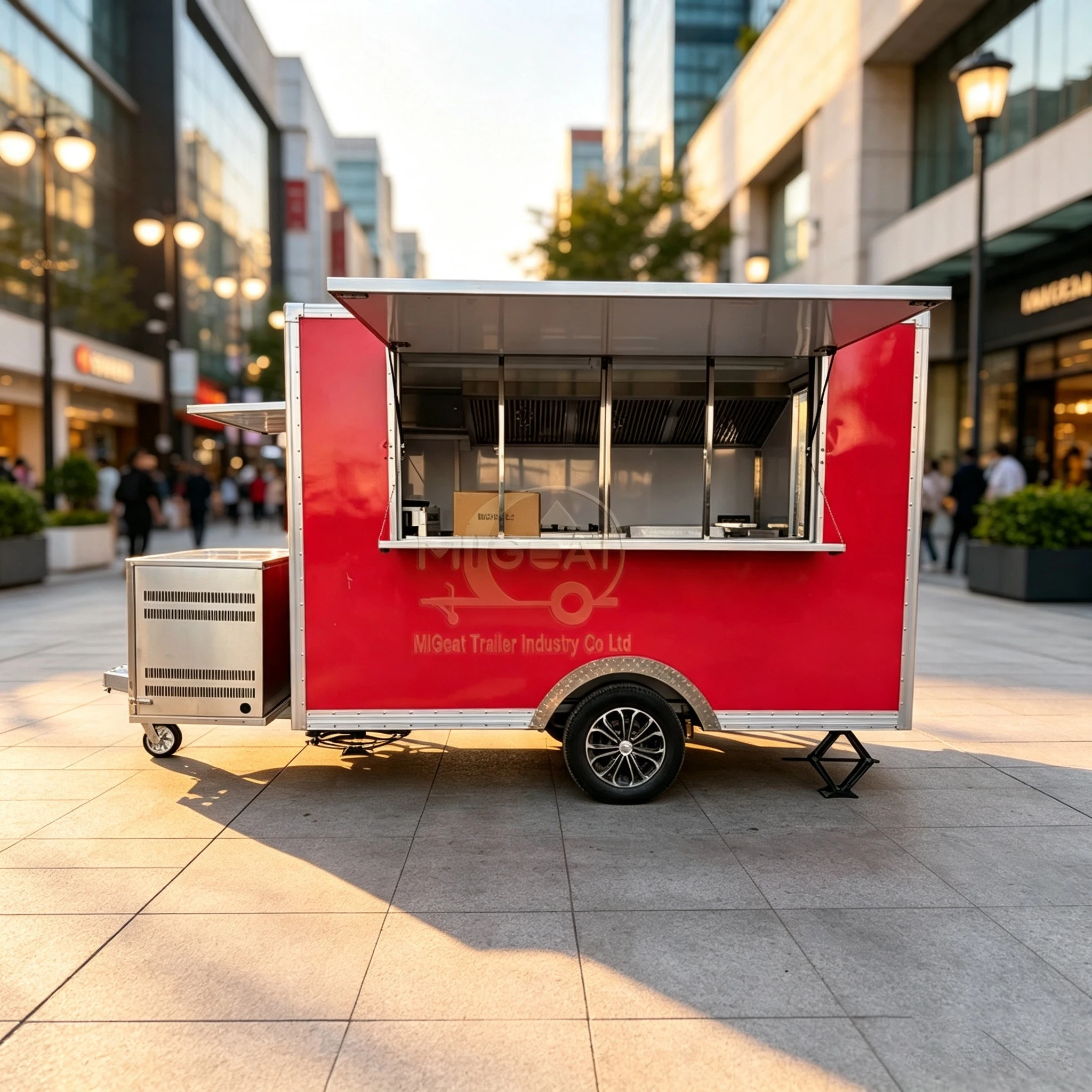 Fully Furnished Mobile Food Trailer With Sink Stove Exhaust Hood Custom Street Food Cart Mobile Catering Trailer For Food Stall