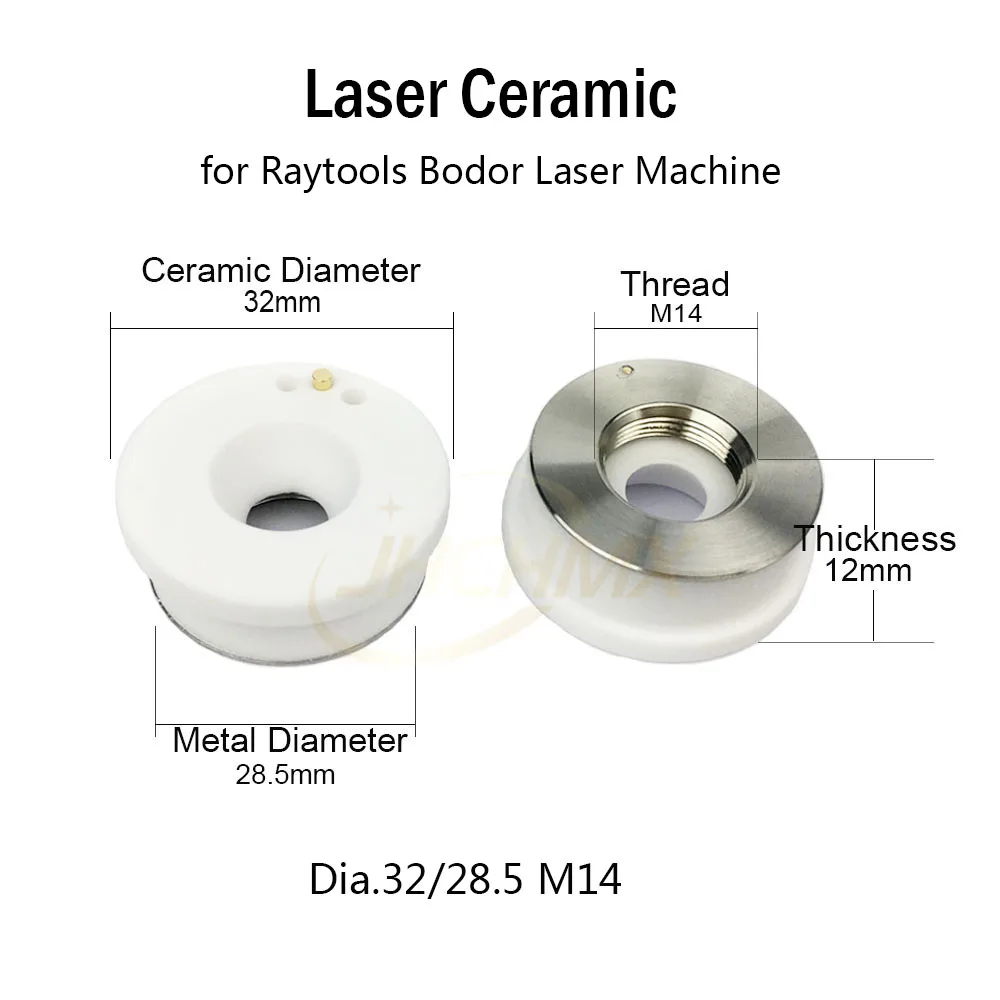 JHCHM dysze ceramiczne laserowego uchwyt Dia.32mm M14 dla raytools BT240S BM114S BM109 BMH111 114 Bodor maszyna do cięcia laserem światłowodowym