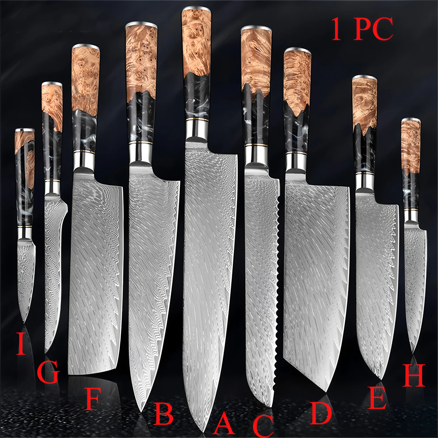 

1PC,Japanese 67 Layer Damascus Steel Kitchen Knives Meat Utility Knife Kitchen Cleaver knife Cooking knife Home Kitchen stuff