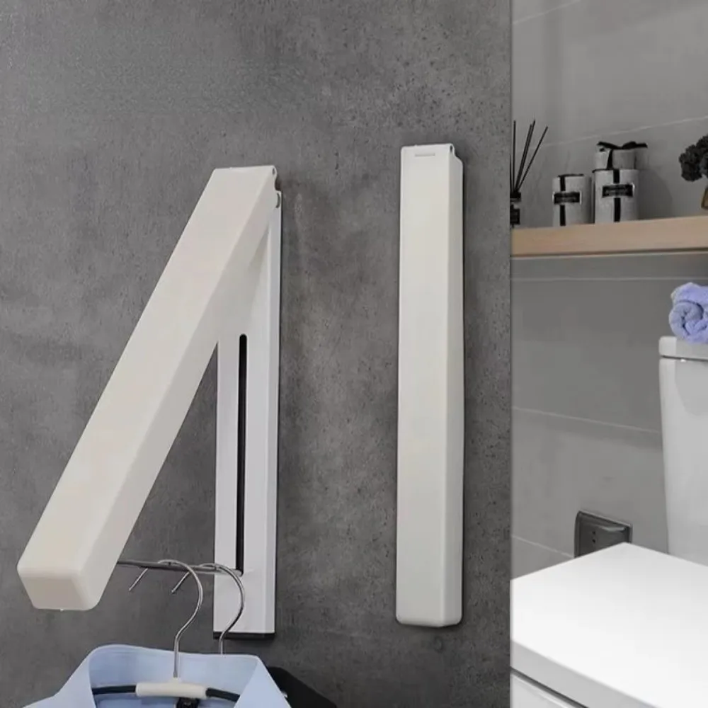 

Portable Wall Mounted Drying Rack Foldable Retractable Clothes Storage Hanger Installation Clothes Organizer For Clothes