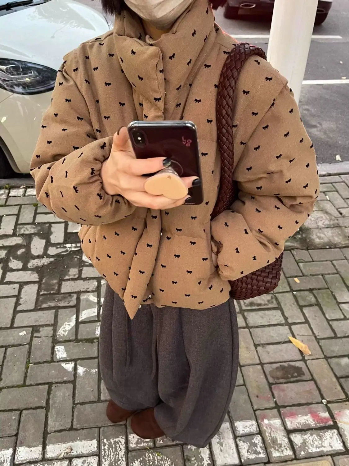 

Puffer Parkas Womens Korean Popular Women'S Clothes Button Fashion Autumn Lady Sherpa Zipper White Slim Winter Short Comfortable