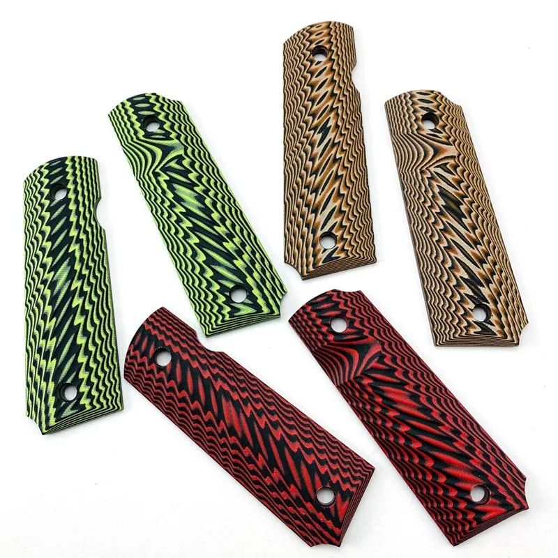 DIY 1911 Full Size Grip Patch - 4 Colors Peacock Motif G10 Handle Scales Replacement Parts