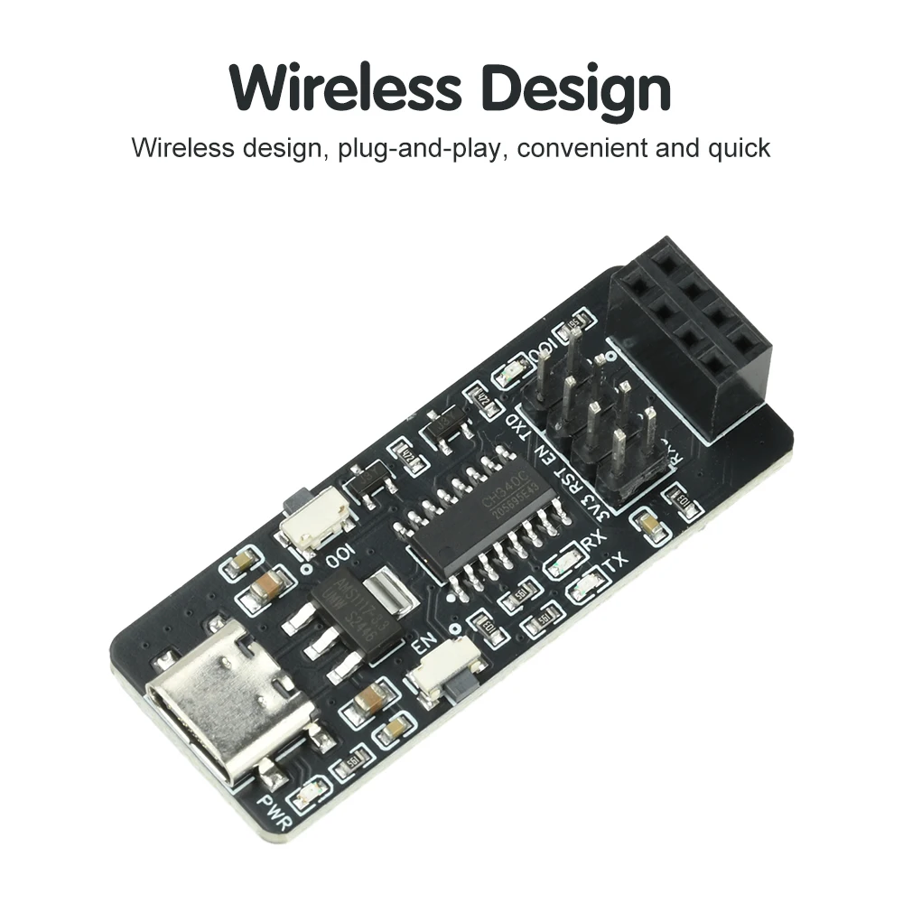 

ESP-01/01S Wireless Transparent Transmission Module ESP8266 Serial Port to WiFi Module Adapter Board CH340 Type-C