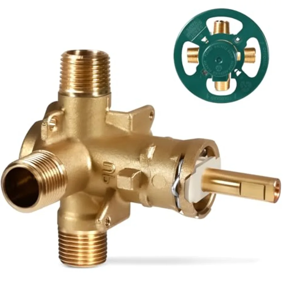

2510 Shower Valve Compatible Component, suitable for Moen Posi-Temp valves, 1/2 inch, 4 ports, external thread, brass material.