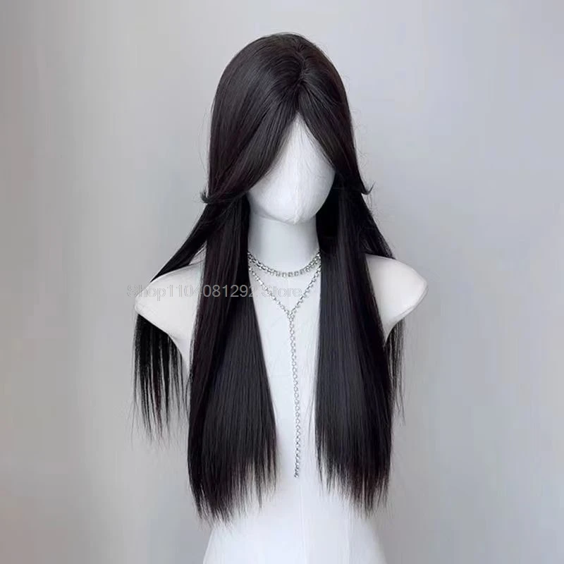 

Camllia Black Wig Princess Cosplay Long Straight Black Hair Lolita Wig Women 60CM Headband Wig High Temperature Resistant Hair