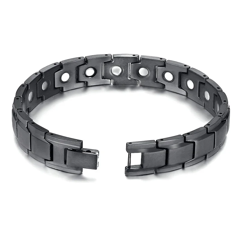 26cm Man Charm Stainless Steel Bracelet Healthy Energy Magnetic Black Bracelet for Man Fashion Jewelry Gift Drop shipping