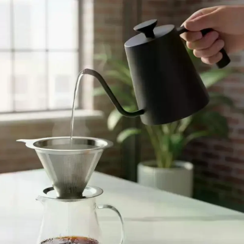 Reusable Stainless Steel Pour Over Coffee Filter Paperless Food Grade Dripper for Home Office Coffee Enthusiasts