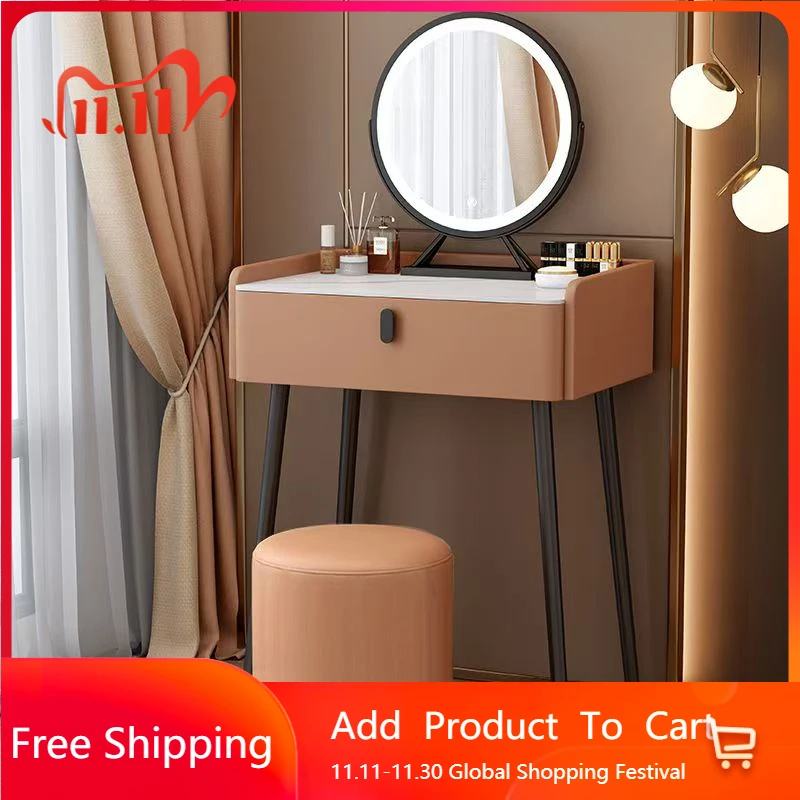 

Mirror Desk Dressing Table Chair Bedside Storage Cosmetics Dressing Table Modern Small Mini Mesa De Maquillaje Trendy Furniture