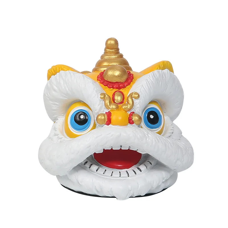 

Chinese style yellow lion head lion dance lion small ornament desktop decoration creativity