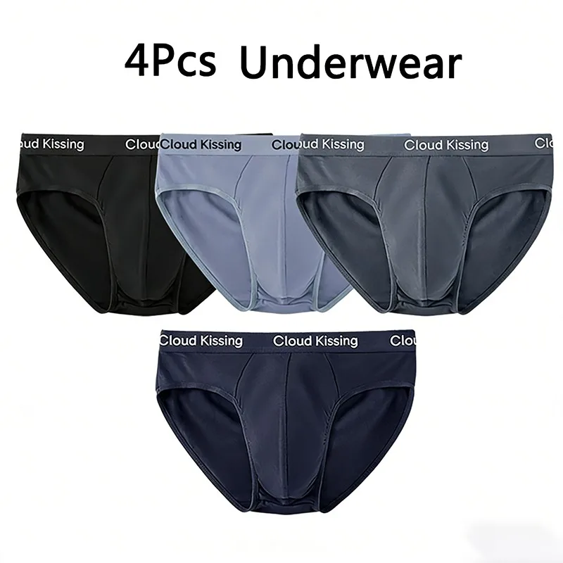 

4Pcs Men's Briefs Underwear Polyester Breathable Seamless Men's Underwear Soft Comfortable Men's Underwear For Daily