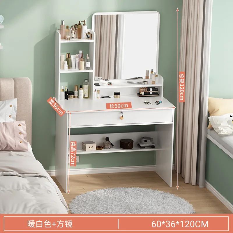 Dressing Table Bedroom Modern Minimalist Makeup Cabinet  Small Desk Dresser Integrated