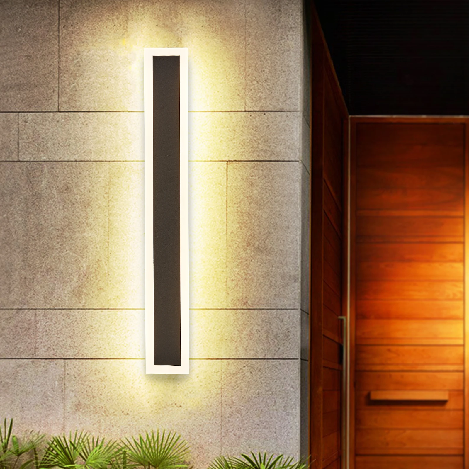 Imagem -02 - Moderno Impermeável Led Wall Light Lâmpada de Tira Longa Interior e Exterior Wall Light Front Door Light Entrada Corredor Lamp