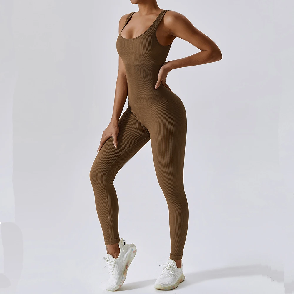 

Ribbed Seamless Yoga Jumpsuits Yoga Set Women Fitness Bodysuits Tracksuit Gym Clothes One Piece Rompers Sportswear Sports Set