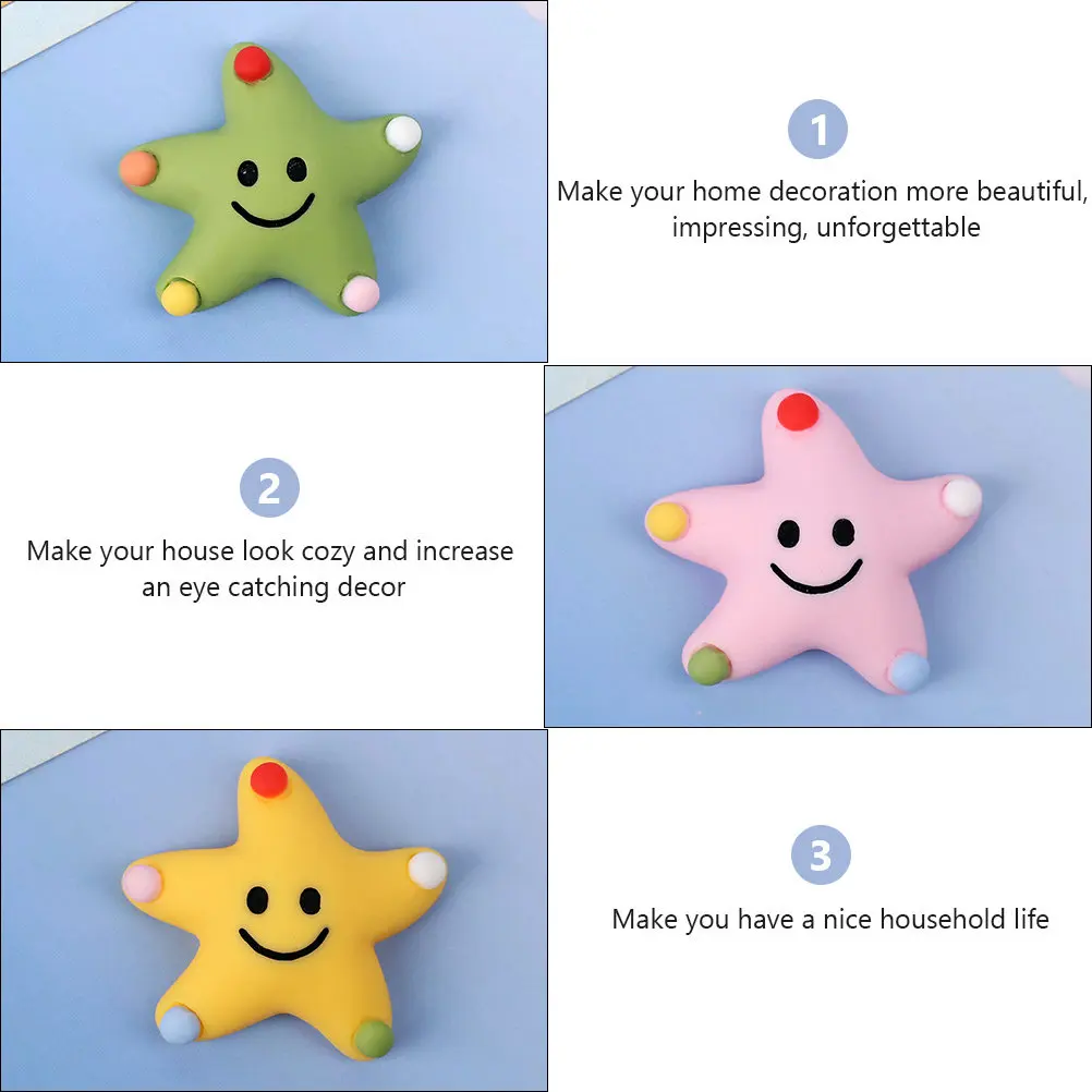 25Pcs Creative Star Fridge Ornament Refrigerator Decor for Microwave Oven Wall Party Supplies Home Decoration Resin Charm Star
