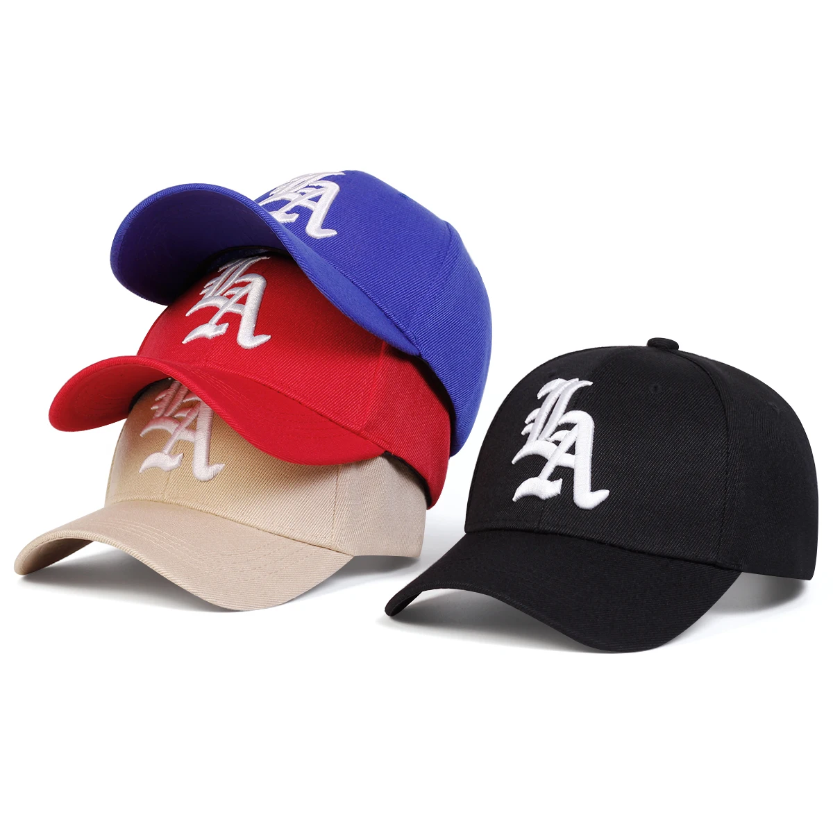 Gorras de béisbol con bordado de LA letra gótica Unisex, sombreros casuales ajustables para exteriores, sombrero protector solar, primavera y otoño