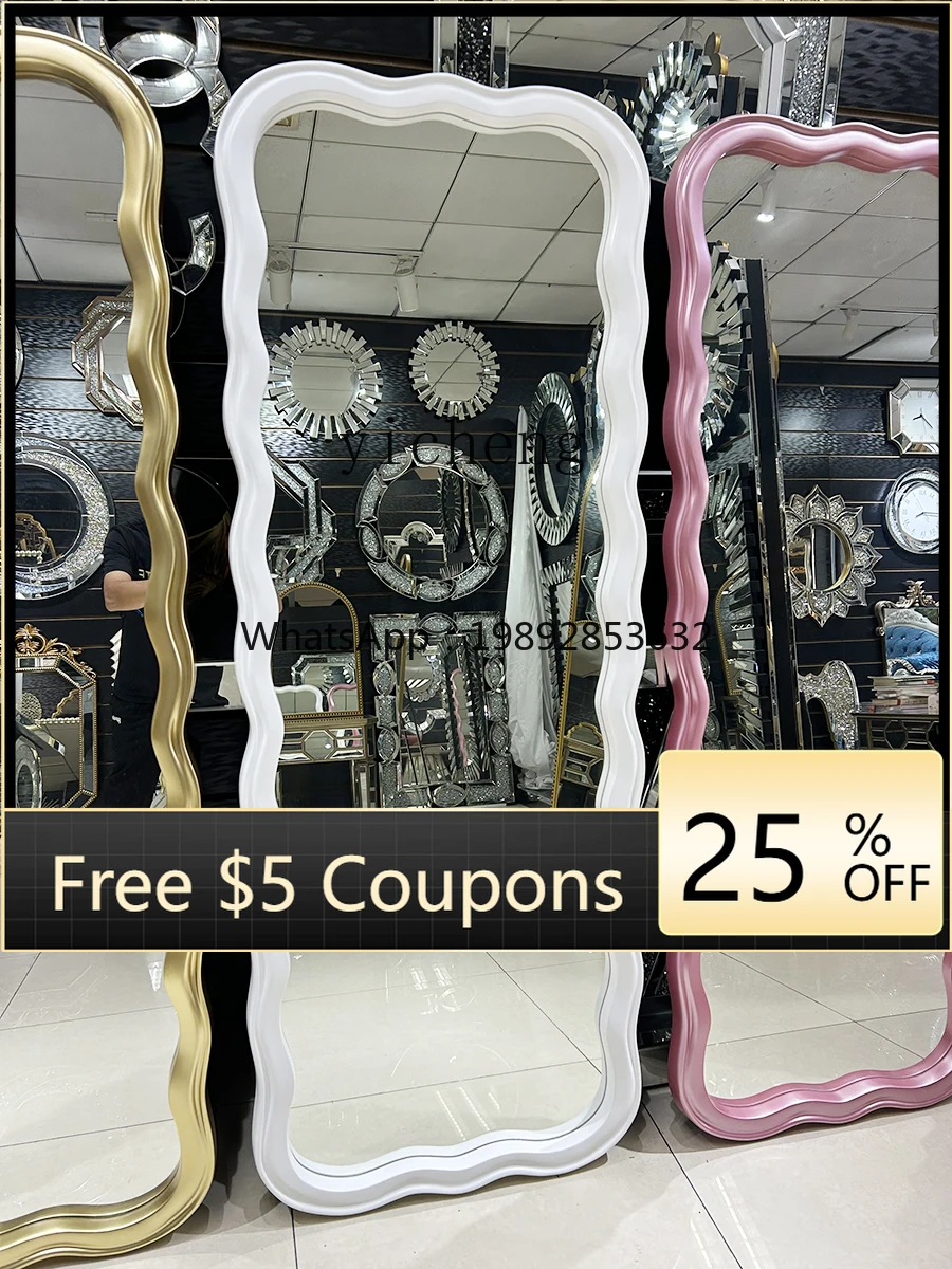 J-3  retro wall-mounted full-body mirror cloakroom wall-attached full-length mirror home American floor-to-ceiling mirror