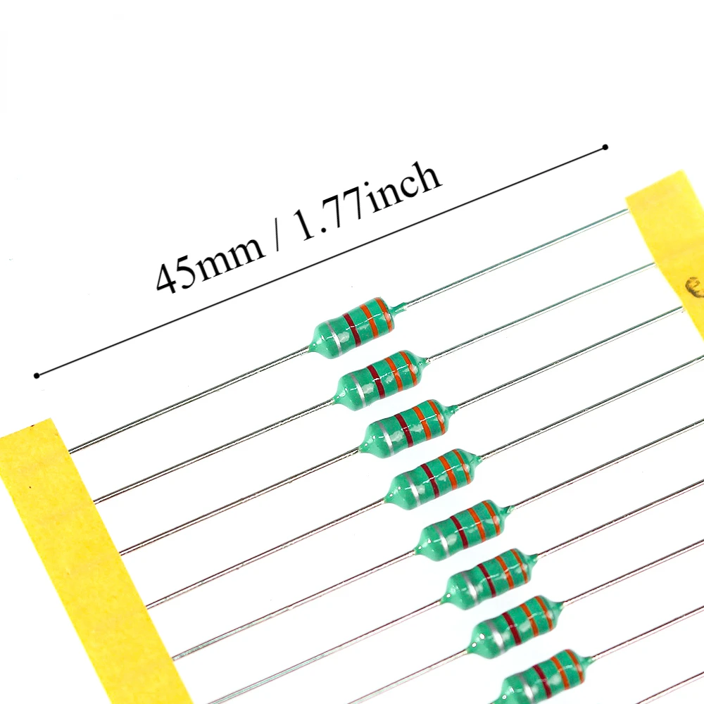 200 قطعة 0410 مجموعة مغو حلقة اللون 1/2 واط 1μH إلى 4.7mH 20 قيمة الحث مجموعة متنوعة لمشاريع الإلكترونيات ذاتية الصنع