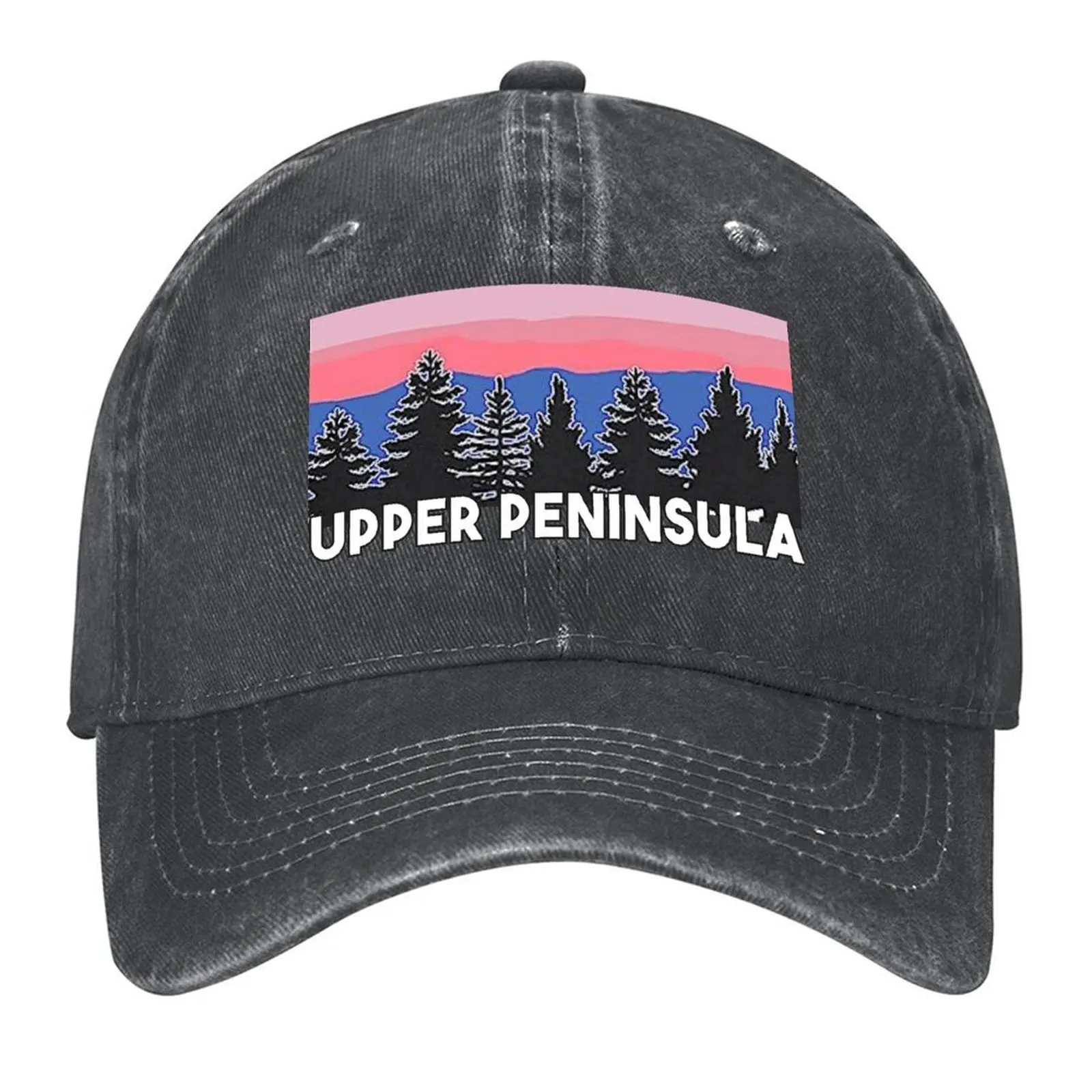 

Upper Peninsula Blush Pine Tree Sunset Baseball Cap Mountaineering Dropshipping summer hat Golf Hat Men Golf Wear Women's