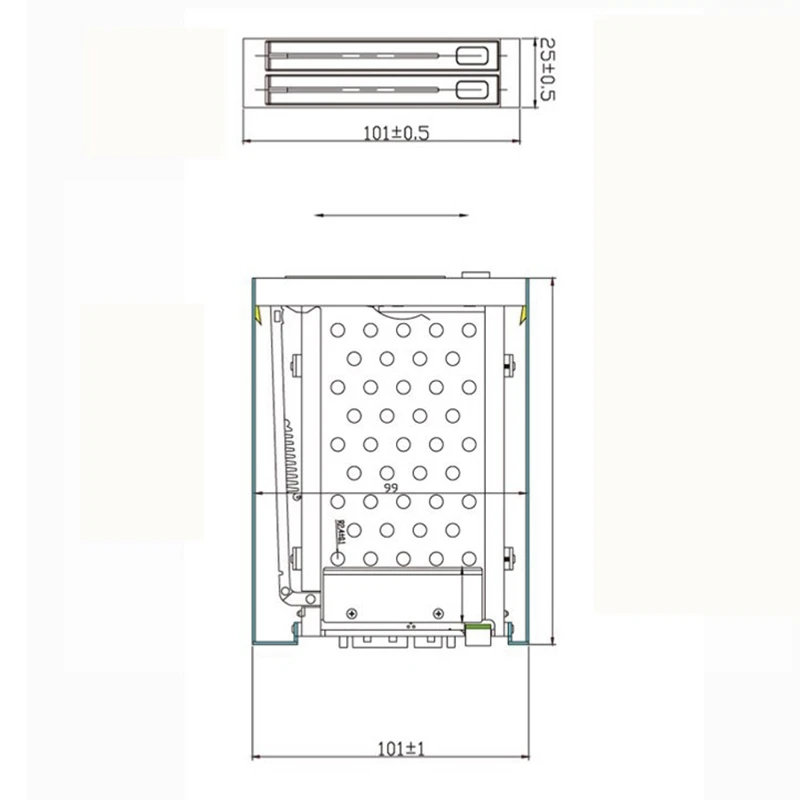 

C9-2,5-дюймовый лоток для дисковода гибких дисков с 2 отсеками SATA для HDD/SSD, коробка для извлечения корпуса жесткого диска