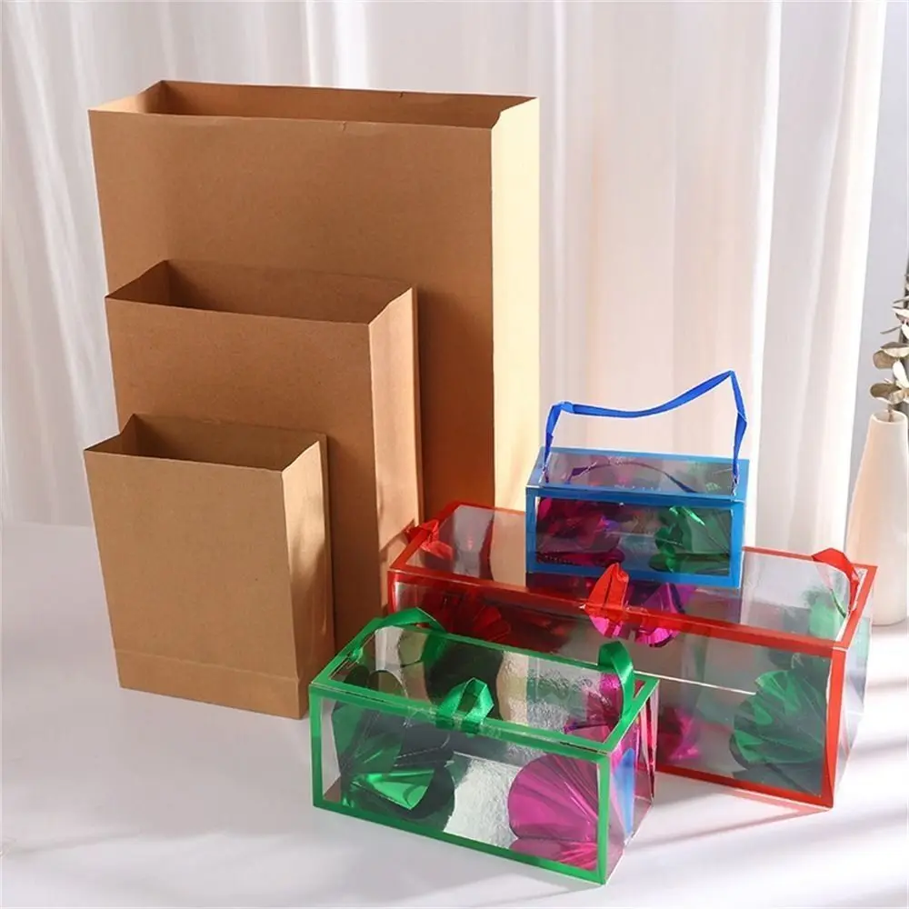Nouvelle boîte à fleurs magique en papier pour enfants, sac à fleurs apparaissant en plastique, accessoire de spectacle, boîte à fleurs en papier