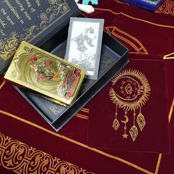 Gold Foil Tarot Card Hot Stamping PVC Waterproof and Wear-resistant Board Game Playing Card Divination Gift Box Set Luxurious