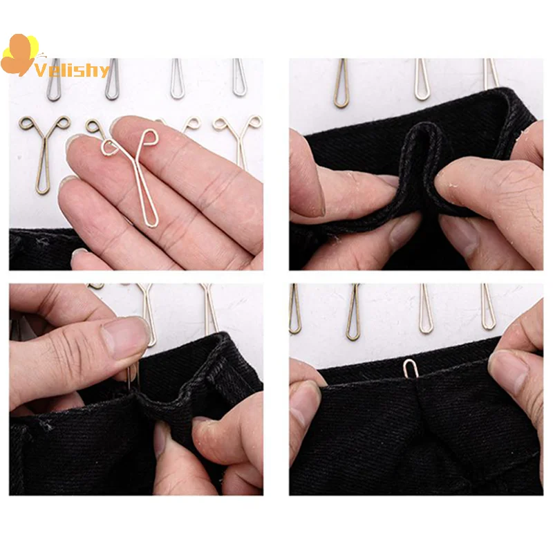 Kancing Celana Jeans Bentuk U yang Dapat Disesuaikan, Kancing Jepret Tanpa Bekas, Klip Celana Lepas Pasang, Aksesoris Pakaian