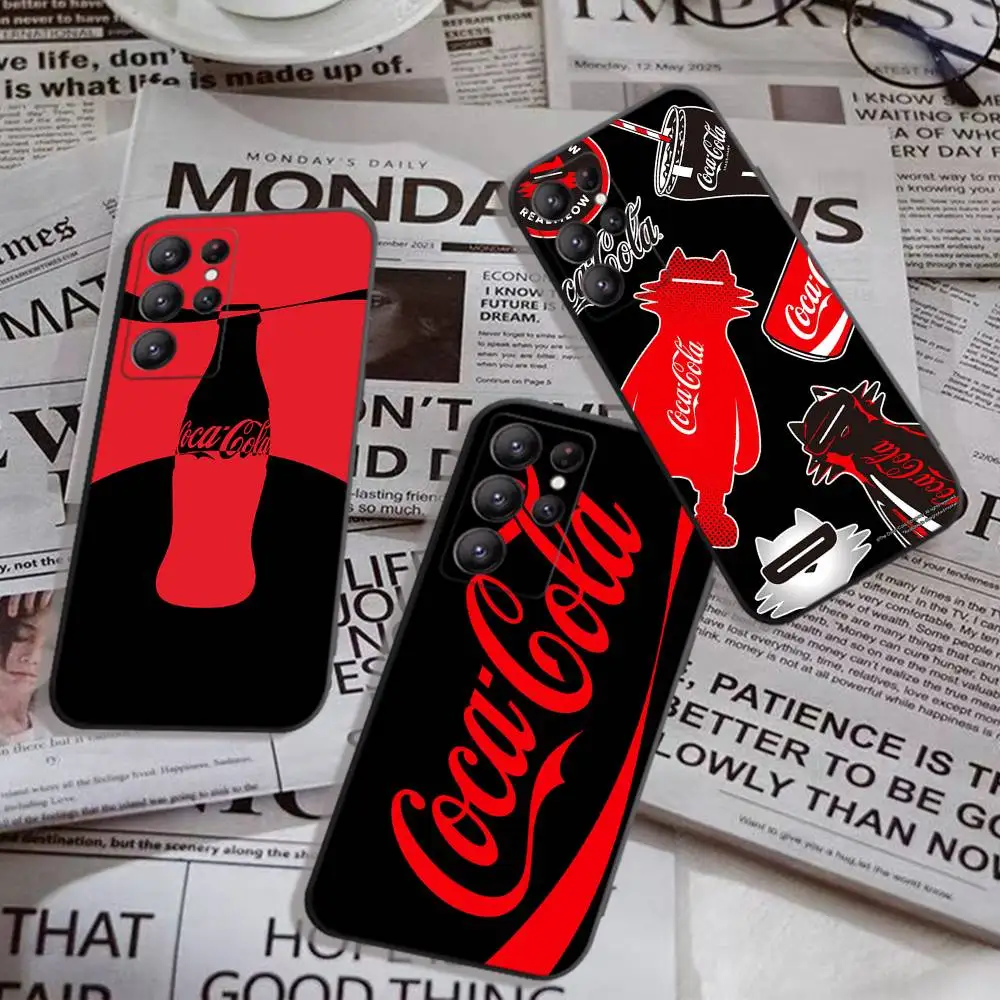 C-COCA Logo C-COLAS Handyhülle für Samsung S24Fe 25 Ultra Plus 20 Lite 21 30 22 23 24 22 Ultra 5G Fundas