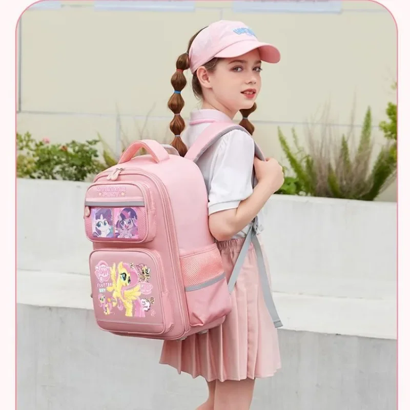 Rainbow Pony Baoli Schoolbag Girl Large Capacity Shoulder Bag Primary School Students Light Versatile Pink Princess Backpack New