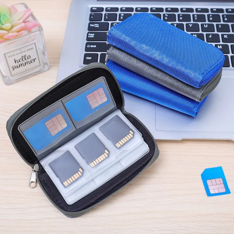 Universal Memory Card Storage Bag 22 Slots Nylon Card Organizer Bag for SD/SDHC/MMC//MiniSD Cards Portable Zipper Carrying Case