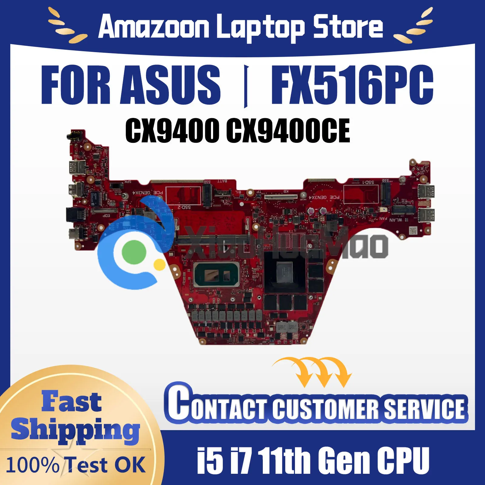 

FX516PC mainboard For ASUS FX516PM FX516PR FX516PE FX516PEZ FX516PCZ Laptop motherboard with CPU i5 i7 11th RTX3050 RTX3050Ti