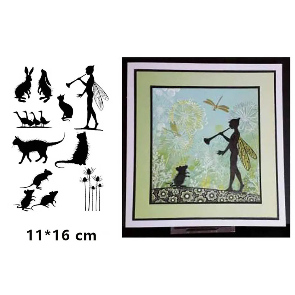 

New Cat and Fairy Clear Stamps Tranperant Silicone Stamp for Card Making Album Photo DIY Scrapbooking Decorative Craft Supplies