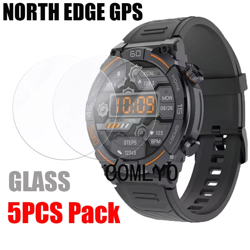 5pcs for NORTH EDGE GPS Tempered Glass Smart watch Screen Protector 9H 2.5D Film