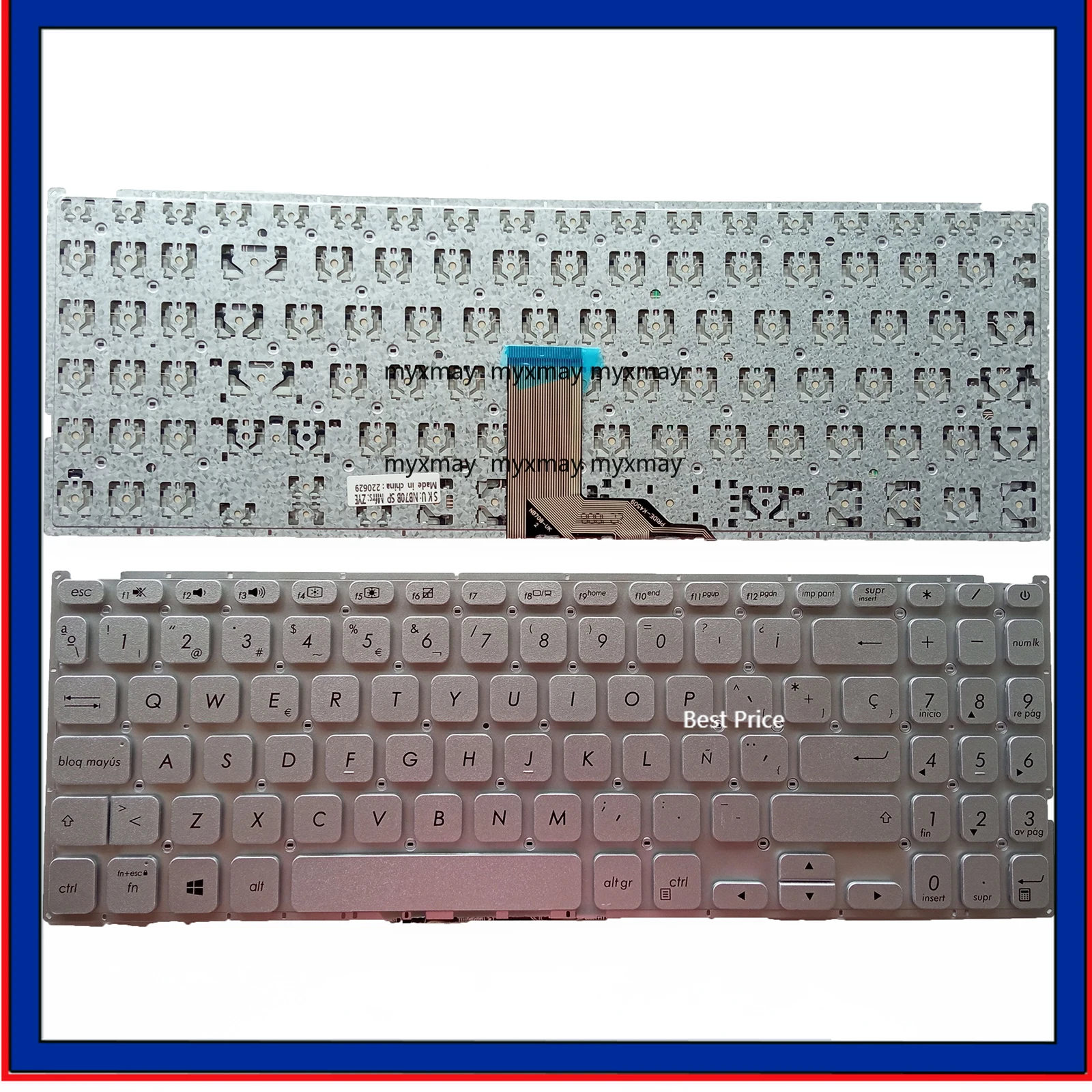 

for Asus Vivobook X512 X512FA X512DA X512UA X512UB Backlit Keyboard SP silver