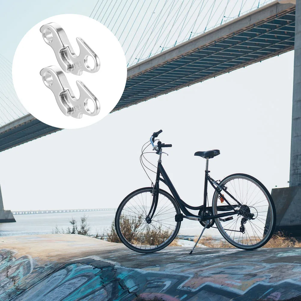

2 pcs Tail Hook Hanging Ear Durable Aluminum Alloy Bike Frame Parts Rear Derailleur Hanger Fits Most Bikes Smooth Surface