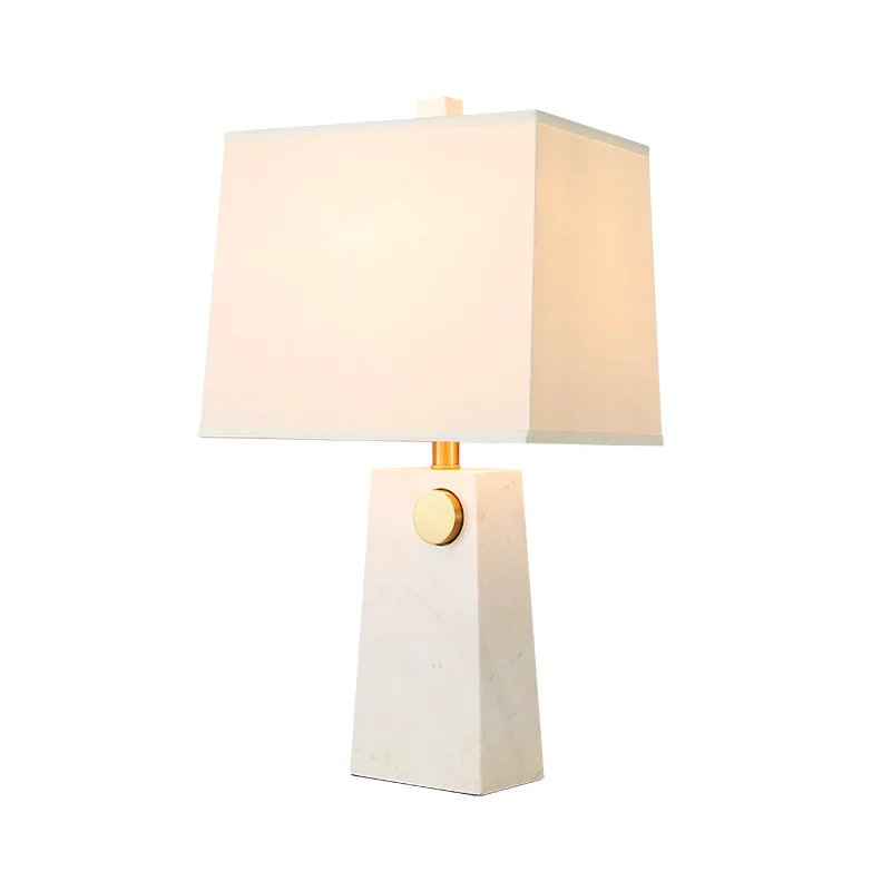 

SANXIANG New Arrival Marble Fabric Lampshade Table Light Showroom Bedroom Desk Light Bedside Home Decor Led Modern Table Lamp