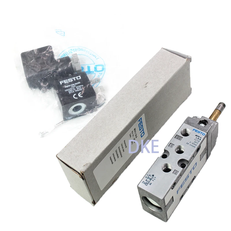 FESTO MFH-5-1/8-B 19758 with coil 220V AC 24V DC 5/2 Way  Monostable Die-cast Aluminium Tiger Classic Solenoid Valve