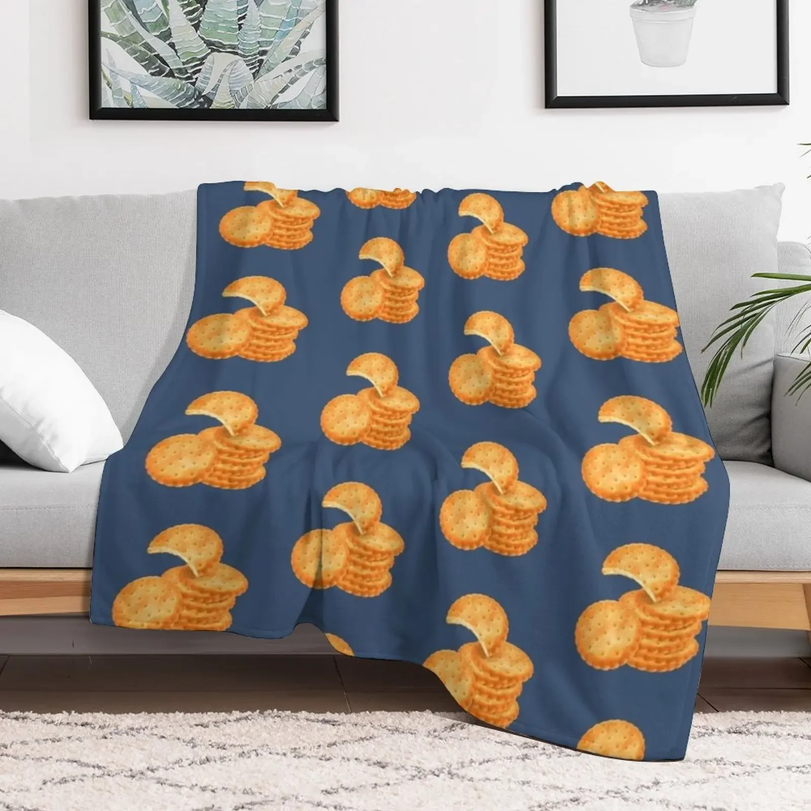 Stack of Round Crackers Throw Blanket Loose Soft Beds Stuffeds Blankets