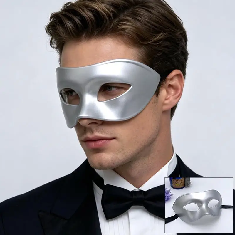 Herren Damen Maskerade Augenmaske Venezianisches Paar Cosplay Kostüm Requisiten Halloween Karneval Abschlussball Party Kopfbedeckung Plastik Gesichtsmasken – Detail 5