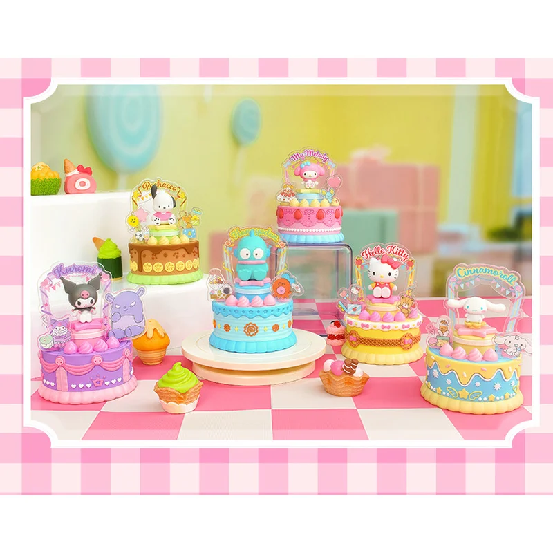 

Sanrio Kitty Birthday Cake Gift Blind Box Toy Big Ear Pachat Dog Trendy Collectible Figure Cat And Dog Themed Plaything