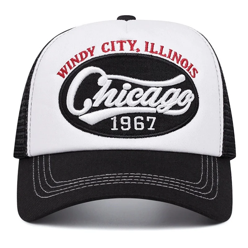 1967 letter embroidered baseball cap breathable mesh truck driver cap men's and women's outdoor sports event mesh cap image 6