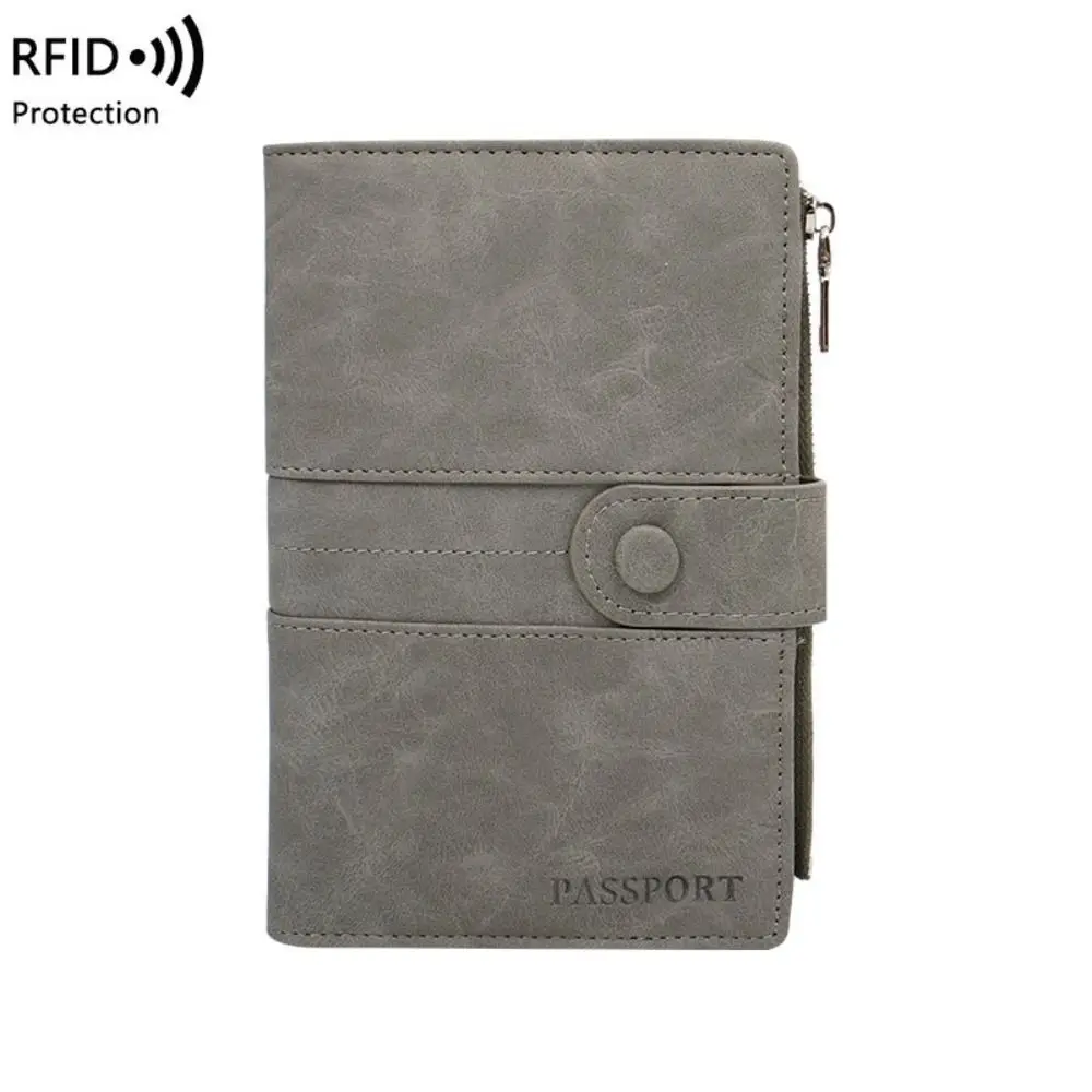 

Creative RFID Anti-Theft PU Passport Bag Purse Passport Cover Travel Wallet Card Holder Airplane Check-in Passport Clip Men
