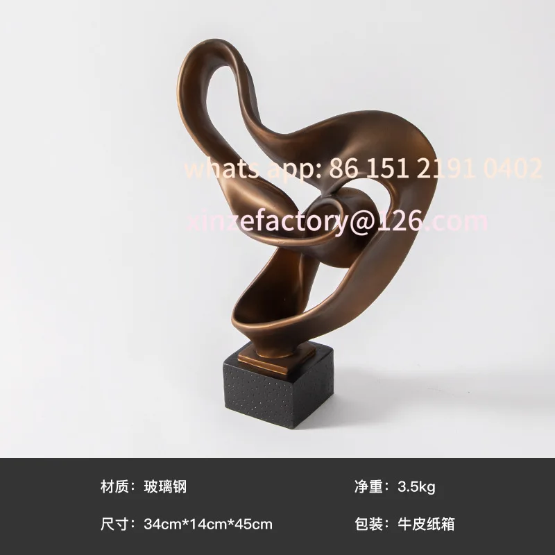 

Customizable przemysłowa abstrakcyjna rzeźba domu dekoracyjne figurki biurko dekoracja z brązu luksusowy salon biura na b