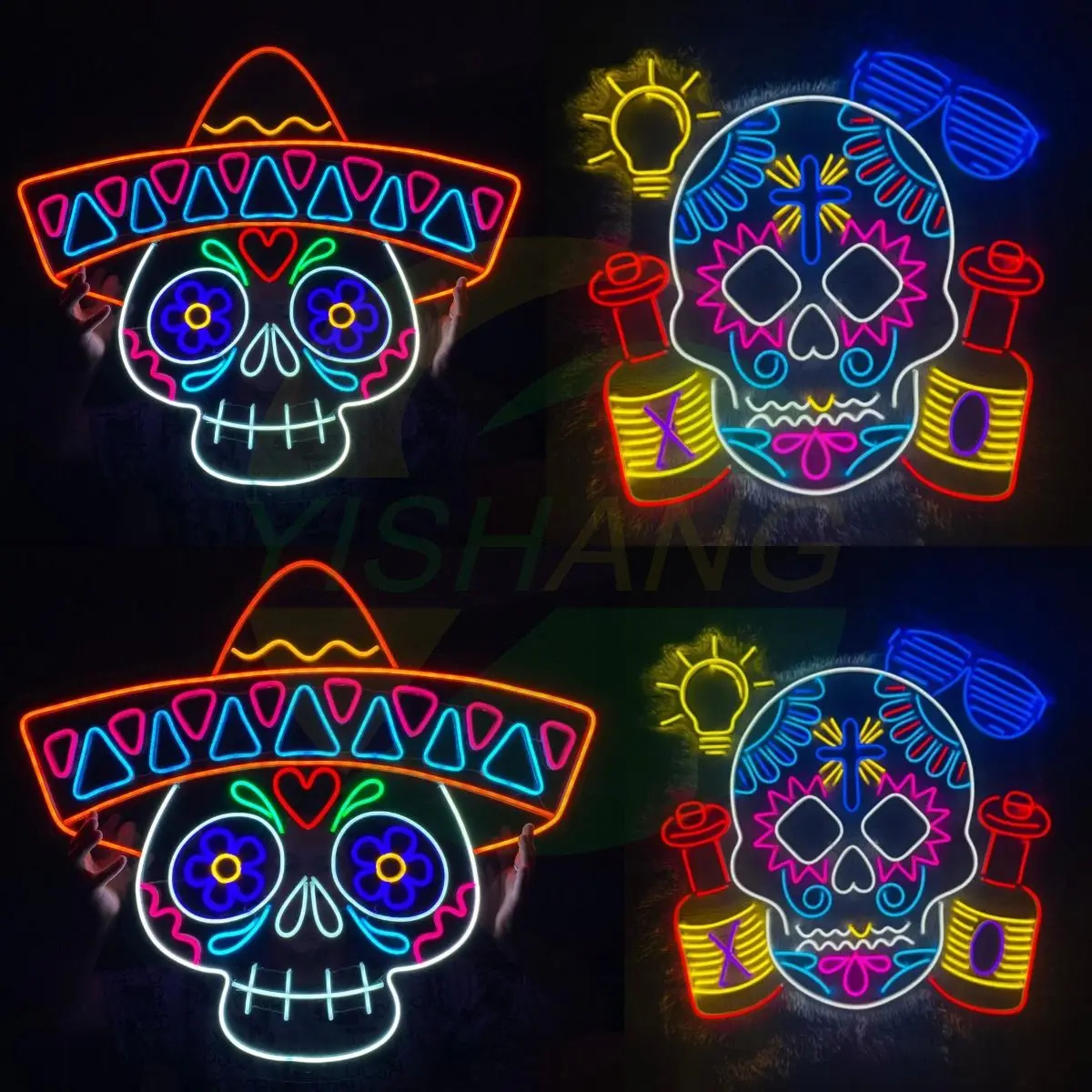 Personalized Neon Lights-skull Head Neon Lights-Customized Neon Lights-Background Wall Decoration-Secret Room Escape-Haunted Hou