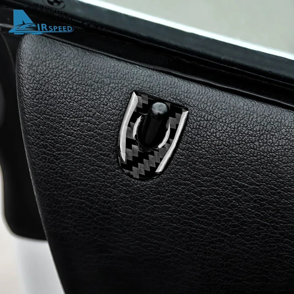 

AIRSPEED For BMW Z4 E89 2009-2017 Black Carbon Fiber Sticker Car Door Lock Circle Ring Cover for E89 Interior Trim Accessories